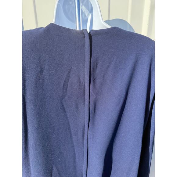 VTG PATRA Navy Blue Chiffon Beaded Dress SZ 12 Special Occasion MOB Detail layer - Picture 5 of 6